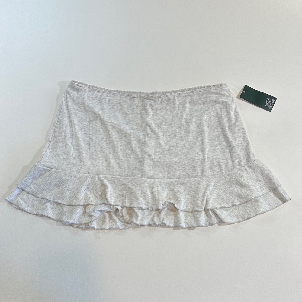 Wild Fable Gray Ruffled Mini Skirt NWT Size L